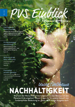 Vorschau vom Cover der PVS Einblick zum Thema Nachhaltigkeit, Foto eines Mannes